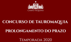 CONCURSO DE TAUROMAQUIA 2020 - PROLONGAMENTO DO PRAZO